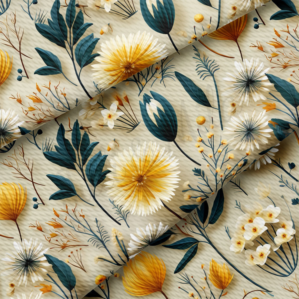Floral Bullet Textured Fabric AA1934 flowers Embroidery