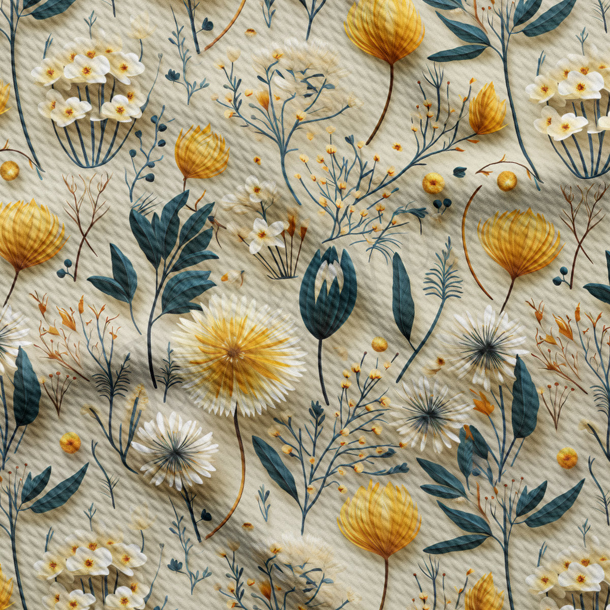 Floral Bullet Textured Fabric AA1934 flowers Embroidery