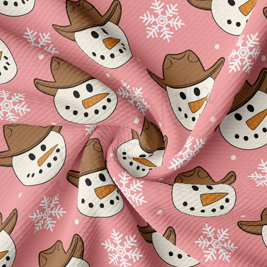 Snowman Christmas Bullet Textured Fabric AA1912