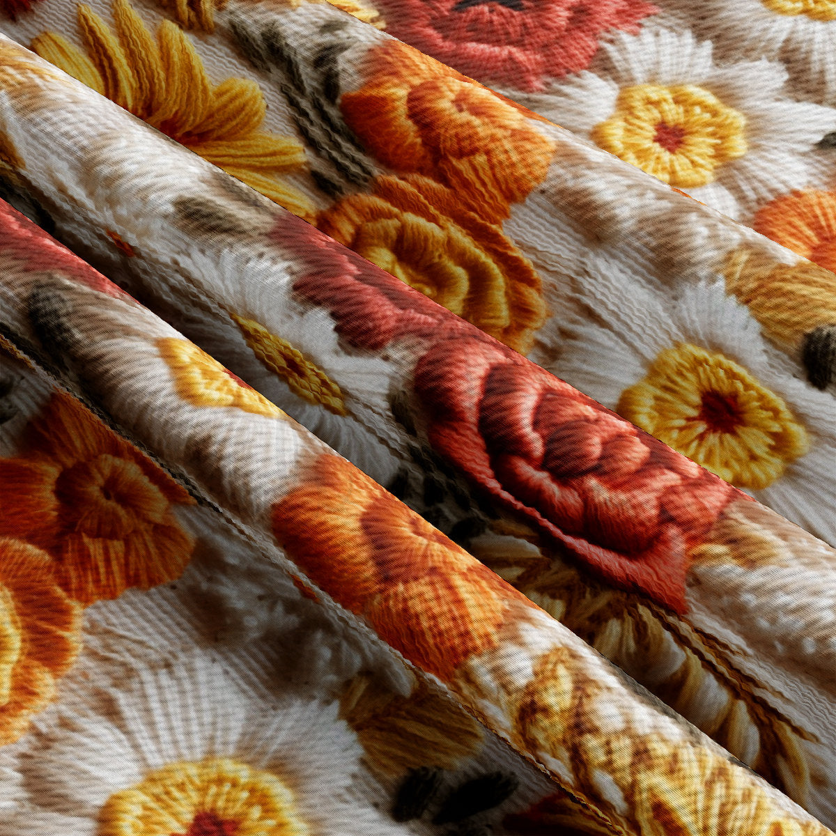 Bullet Textured Fabric AA1923 flowers Embroidery