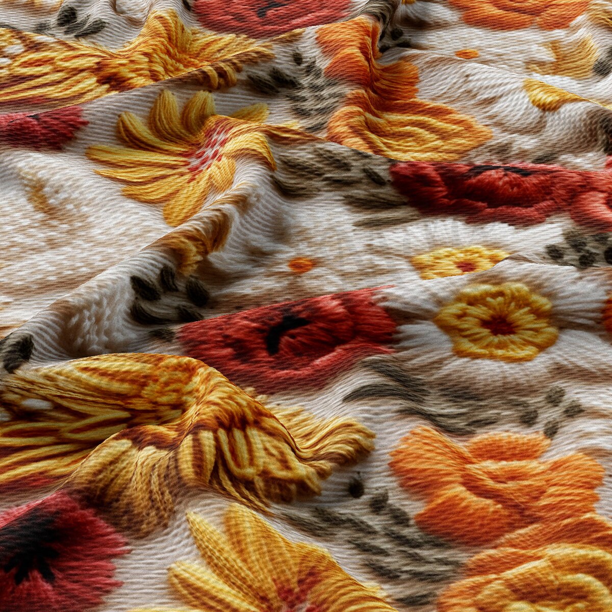 Bullet Textured Fabric AA1923 flowers Embroidery