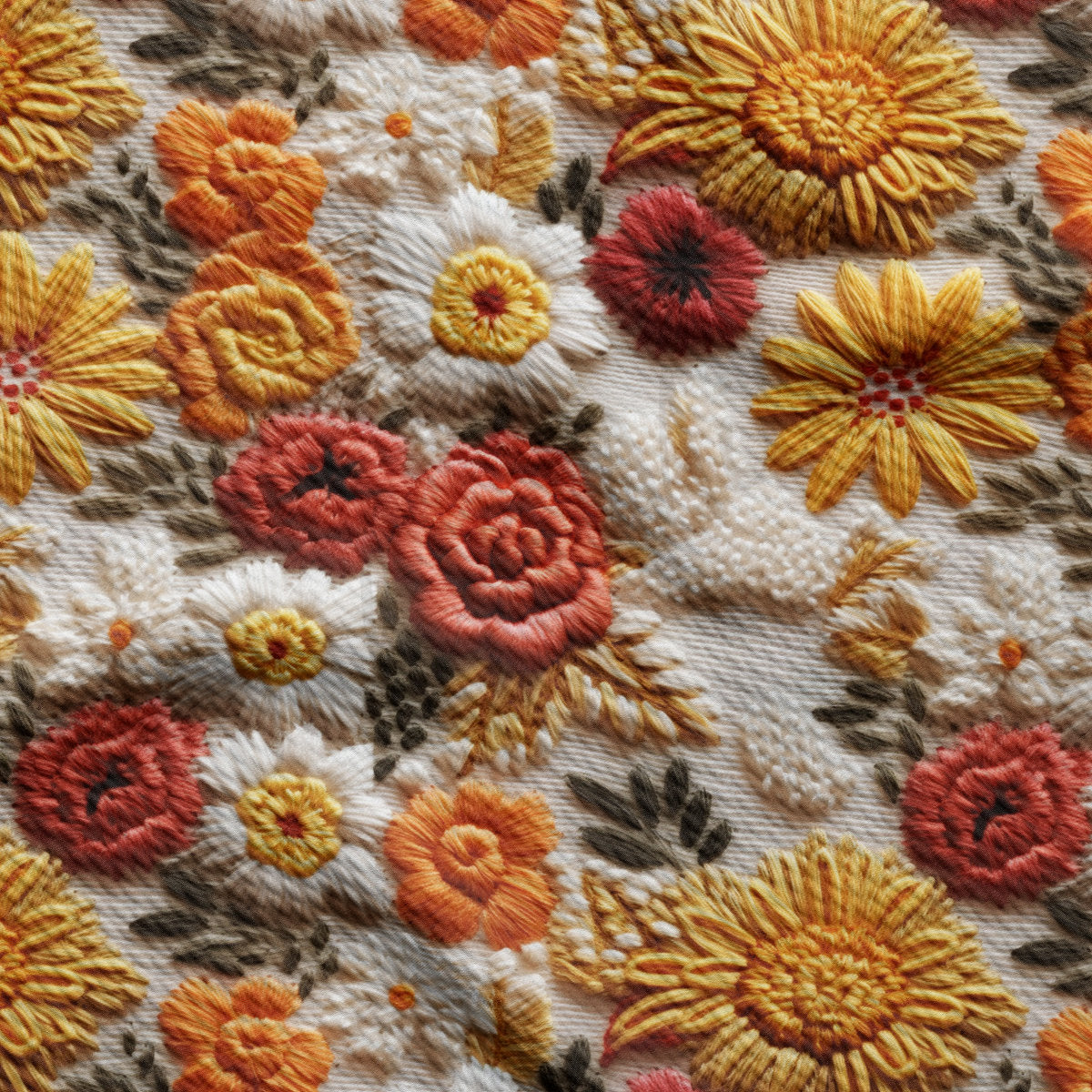 Bullet Textured Fabric AA1923 flowers Embroidery
