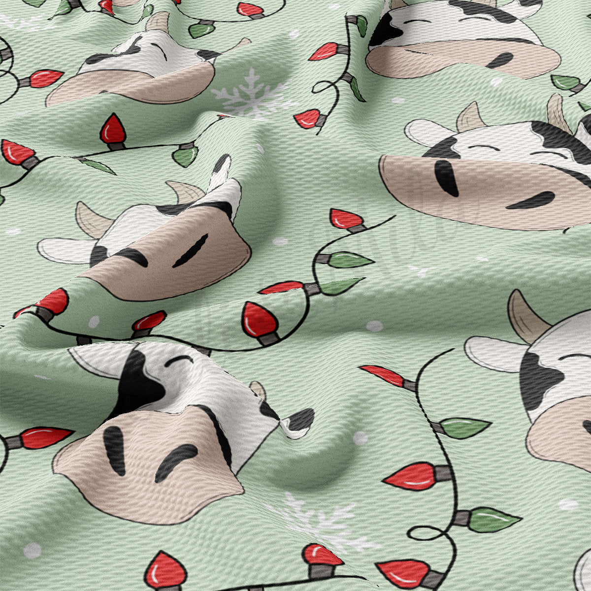 Cow Christmas Bullet Textured Fabric AA1903 trees