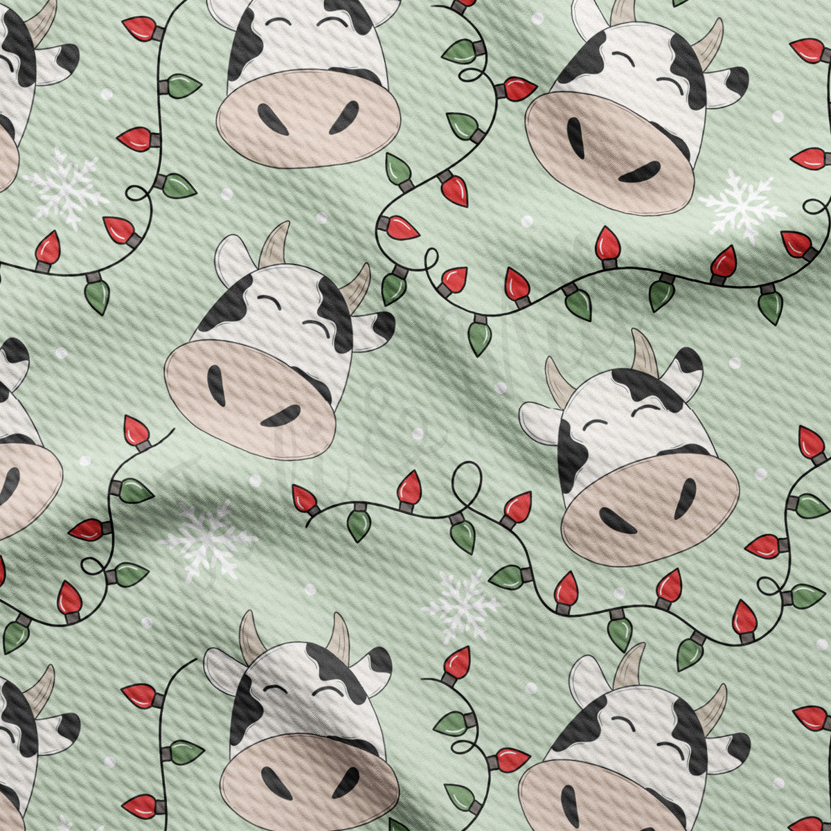 Cow Christmas Bullet Textured Fabric AA1903 trees