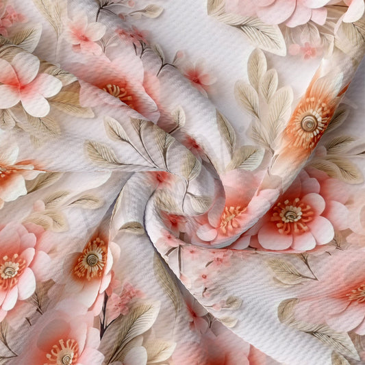 Floral Bullet Textured FabricAA1931 flowers Embroidery