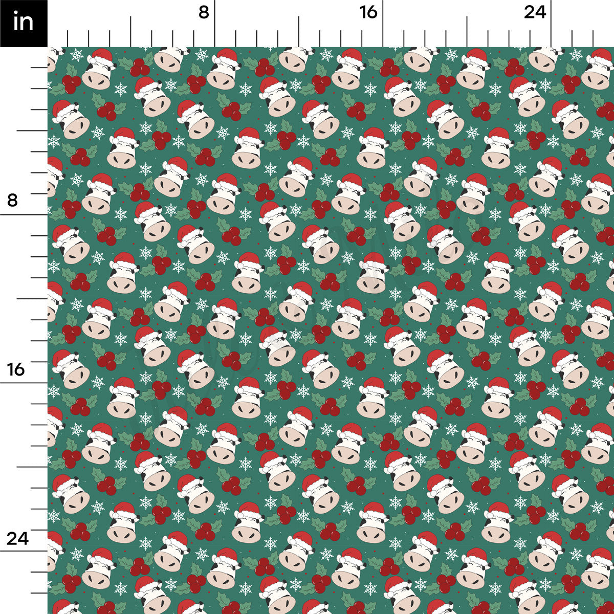 Cow Christmas Bullet Textured Fabric AA1904