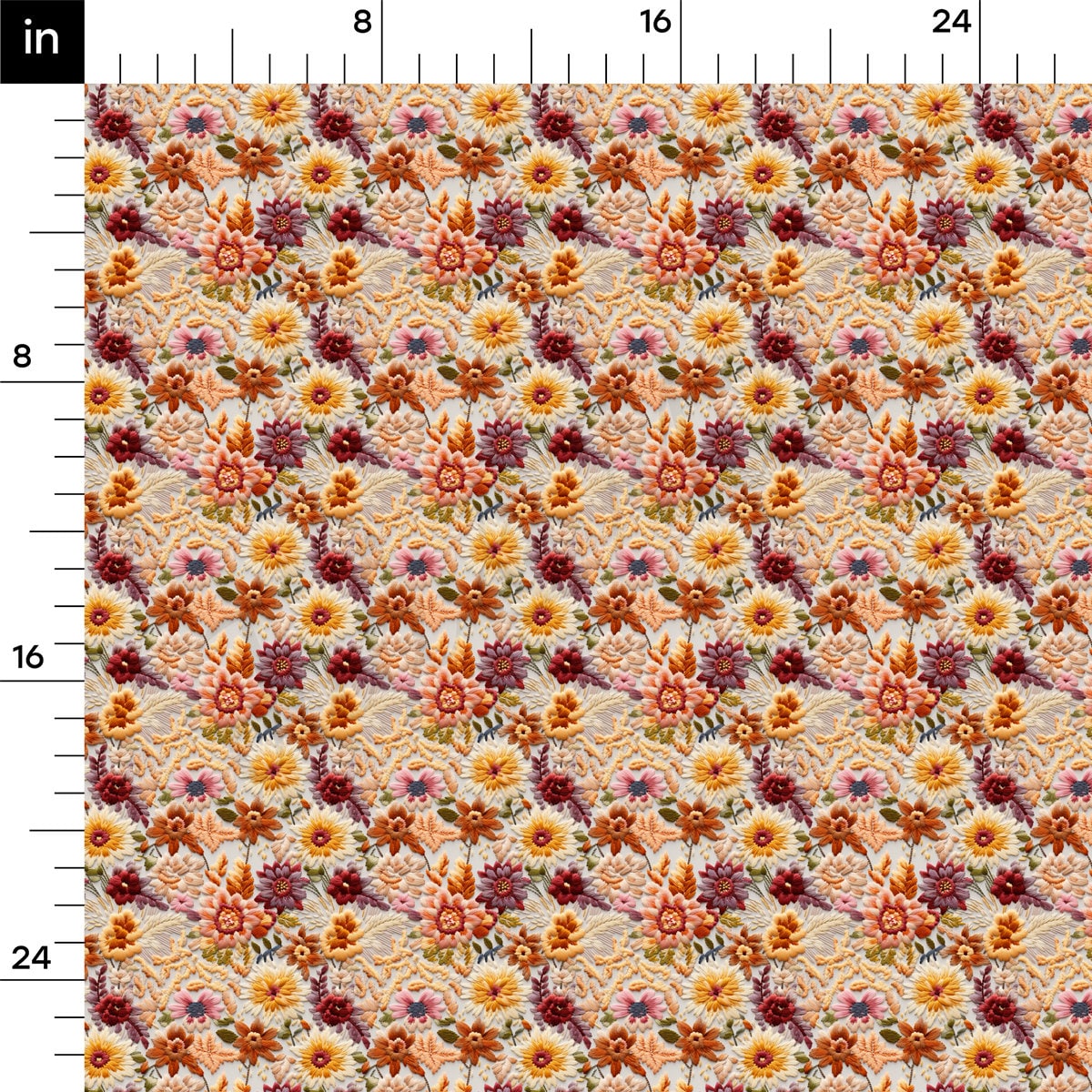 Floral Flowers Bullet Textured Fabric AA1933 Embroidery