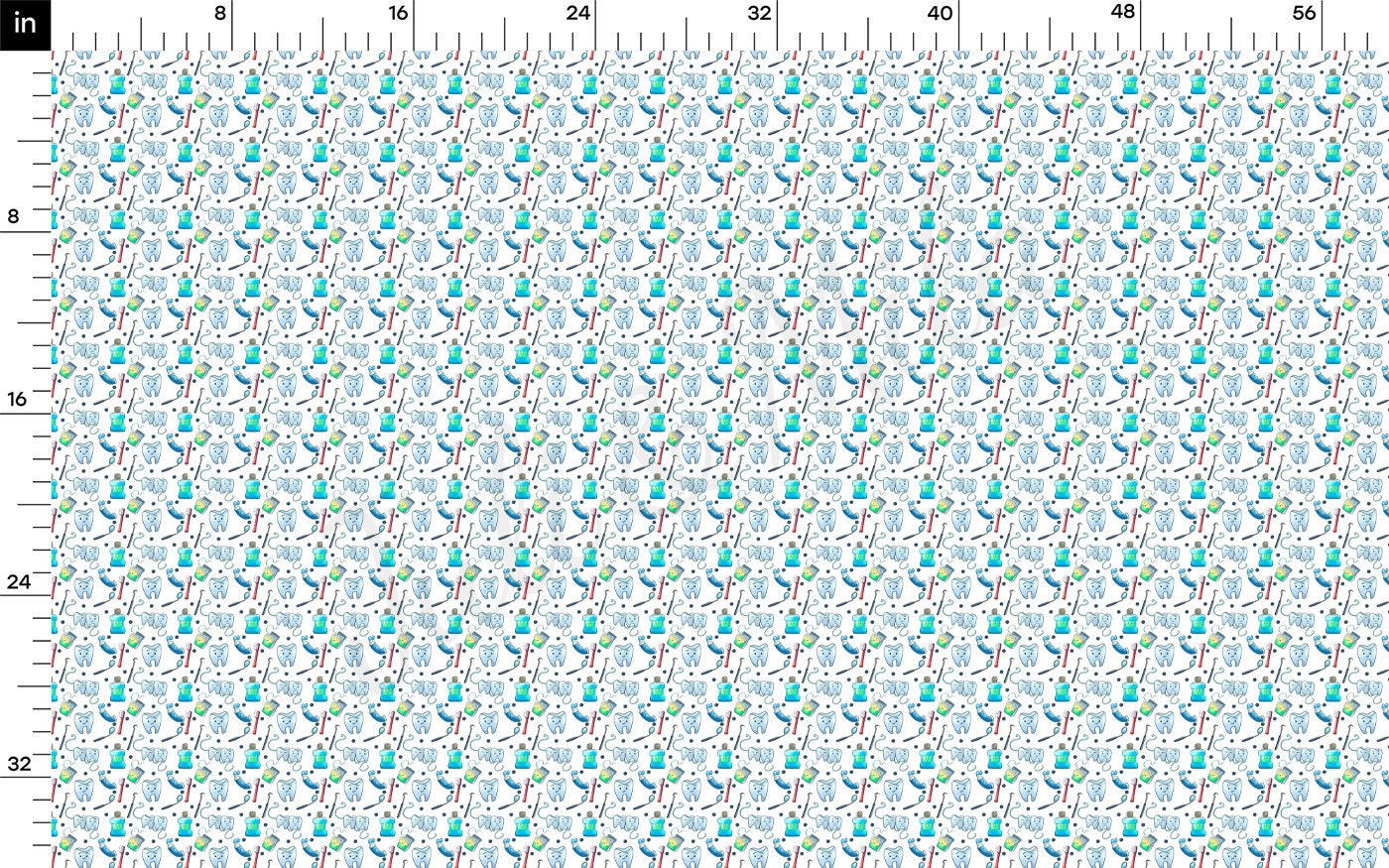 Dentist Hygienist 100% Cotton Fabric CTN1916 dental