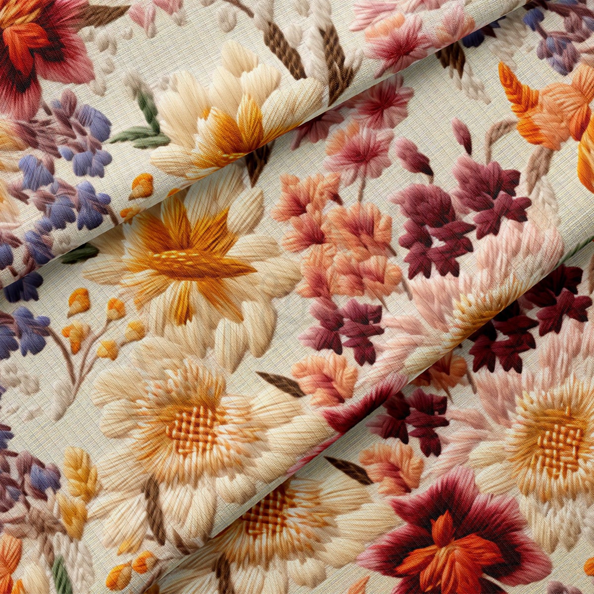 Embroidery Rib Knit Fabric RBK1929