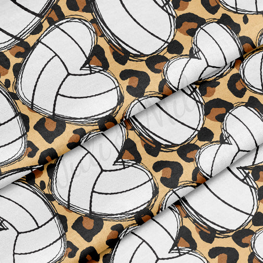 Volleyball 100% Cotton Fabric By the Yard Printed in USA Cotton Sateen - Cotton Printed СTN1996 Sport