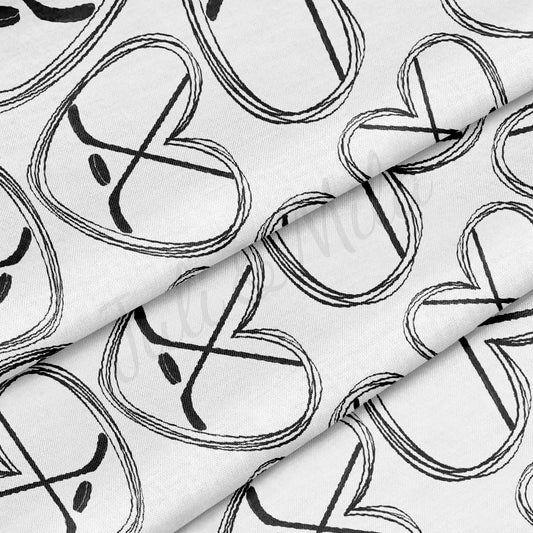 Hockey 100% Cotton Fabric By the Yard Printed in USA Cotton Sateen - Cotton Printed СTN1981 Sport