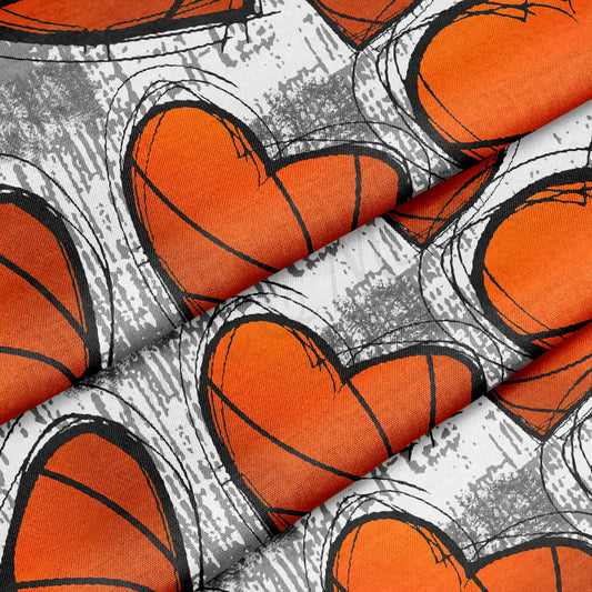 Basketball 100% Cotton Fabric By the Yard Printed in USA Cotton Sateen - Cotton Printed СTN1988 Sport