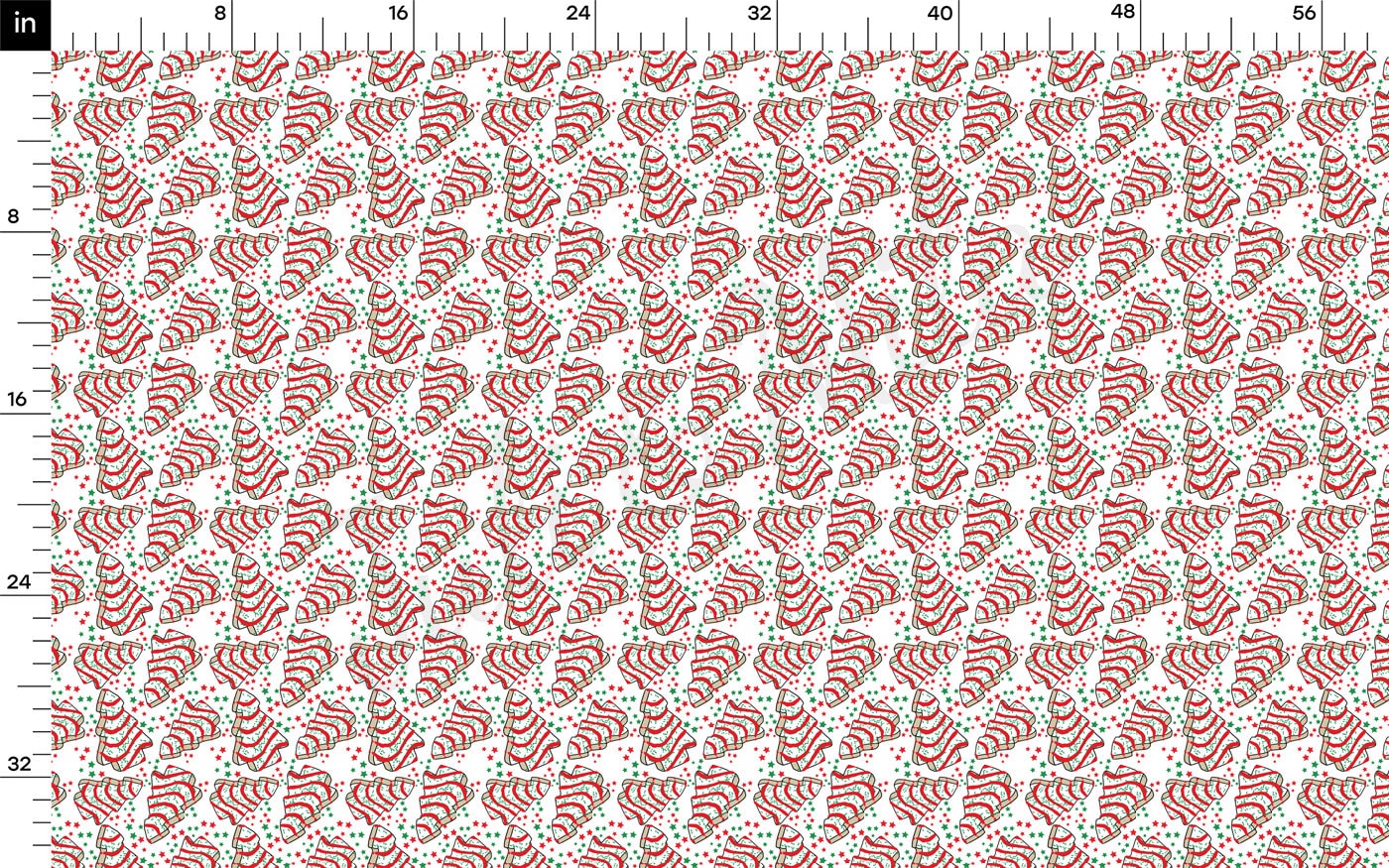 Christmas Cakes Rib Knit Fabric RBK1976