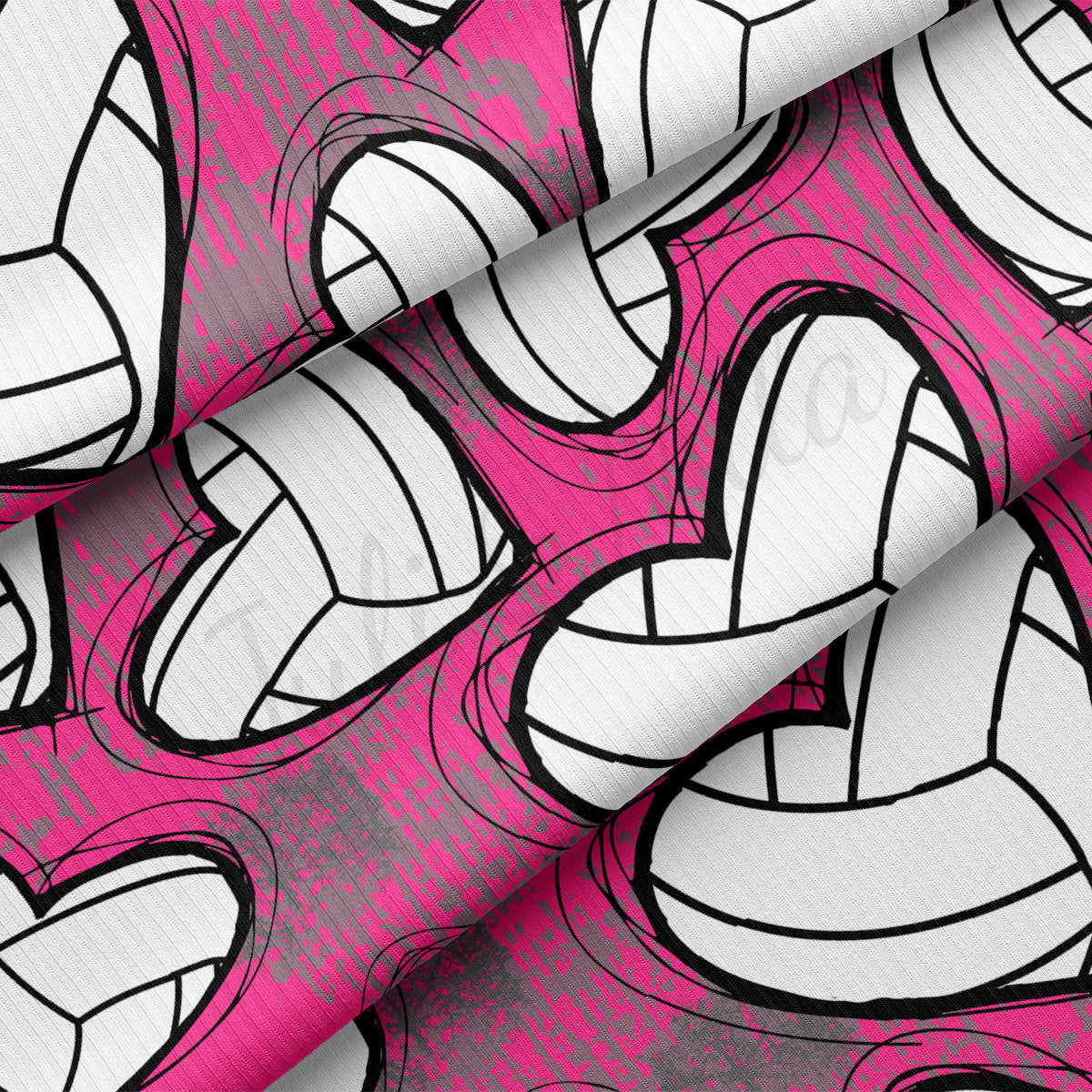 Volleyball Rib Knit Fabric RBK1992