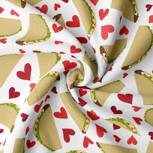 Tacos Valentine's Day DBP Fabric Double Brushed Polyester DBP1995