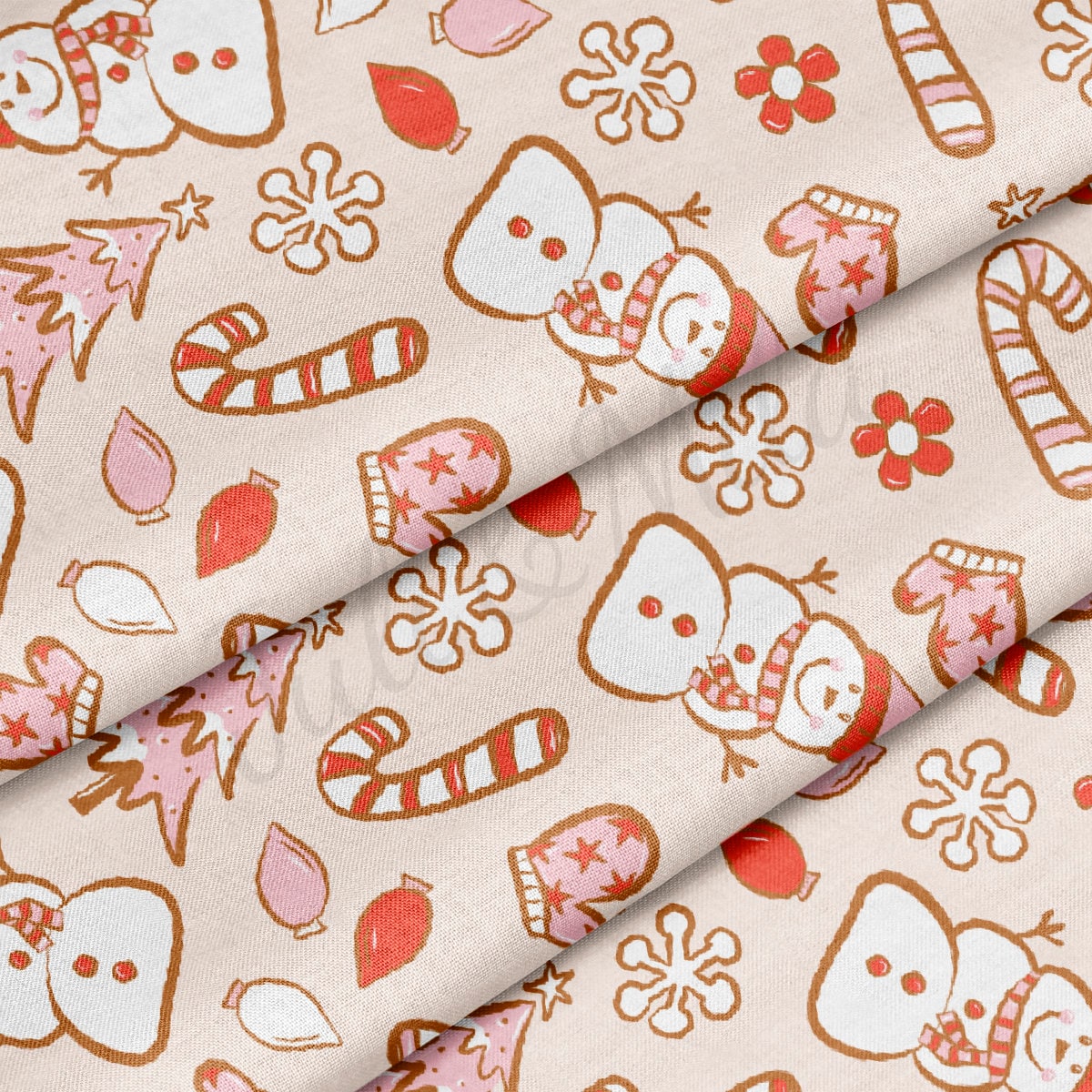 100% Cotton Fabric By the Yard Printed in USA Cotton Sateen - Cotton CNT2077 Christmas