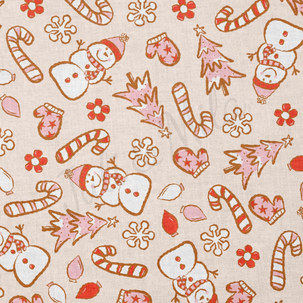 100% Cotton Fabric By the Yard Printed in USA Cotton Sateen - Cotton CNT2077 Christmas