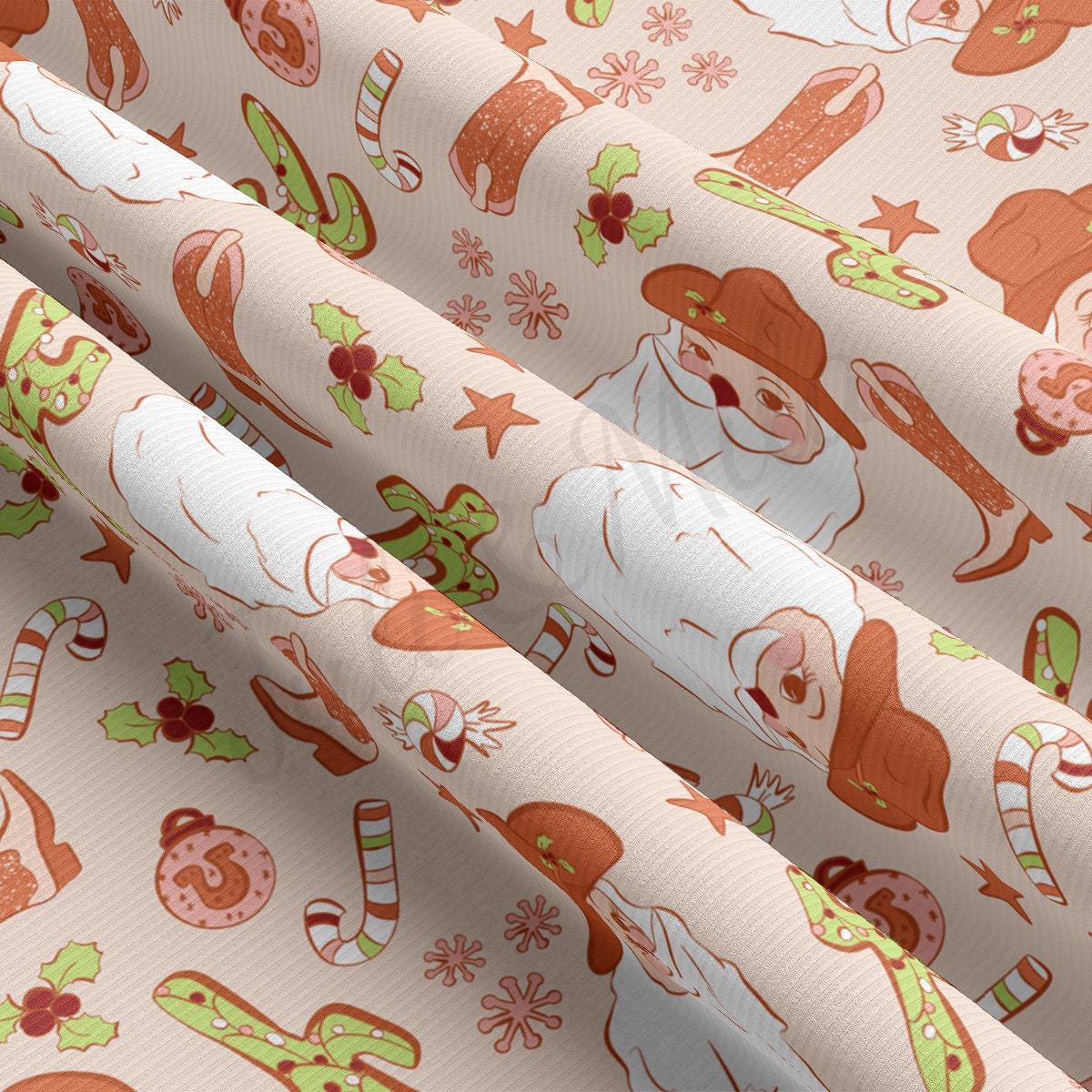 Christmas Rib Knit Fabric by the Yard Ribbed Jersey Stretchy Soft Polyester Stretch Fabric 1 Yard RBK2042