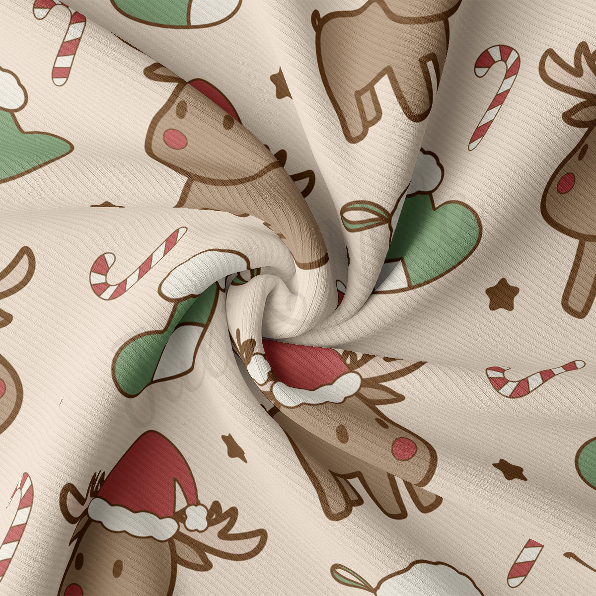 Christmas Rib Knit Fabric by the Yard Ribbed Jersey Stretchy Soft Polyester Stretch Fabric 1 Yard RBK2060
