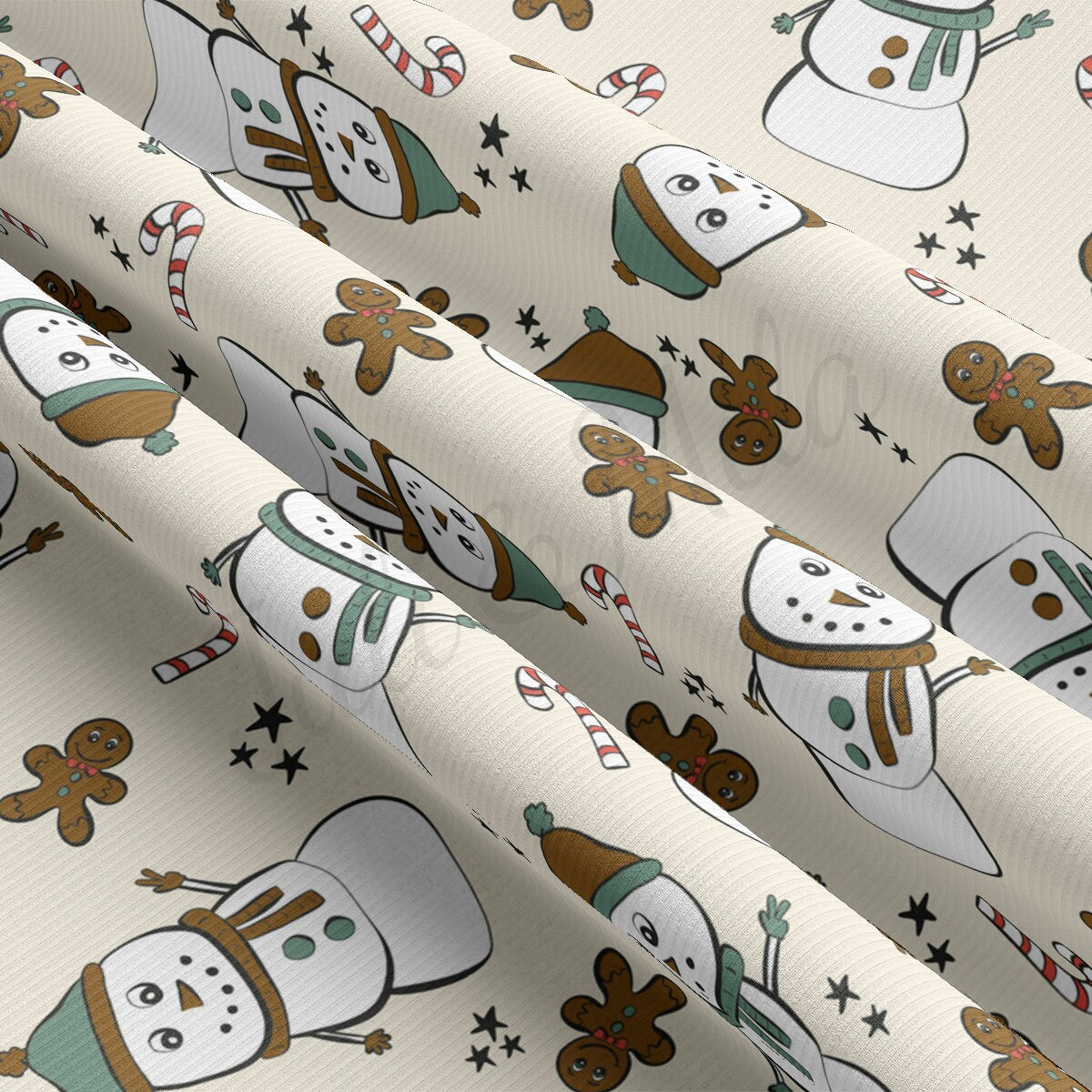 Christmas Rib Knit Fabric by the Yard Ribbed Jersey Stretchy Soft Polyester Stretch Fabric 1 Yard RBK2066