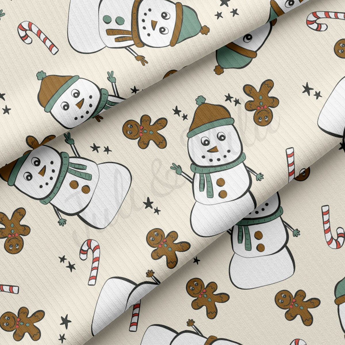 Christmas Rib Knit Fabric by the Yard Ribbed Jersey Stretchy Soft Polyester Stretch Fabric 1 Yard RBK2066