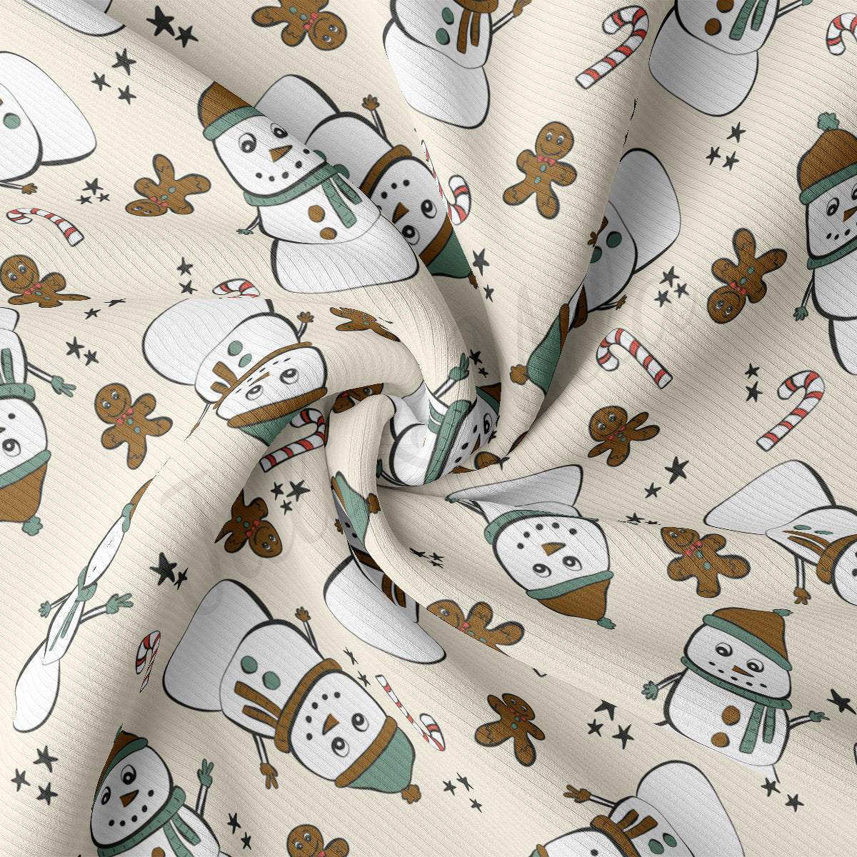 Christmas Rib Knit Fabric by the Yard Ribbed Jersey Stretchy Soft Polyester Stretch Fabric 1 Yard RBK2066