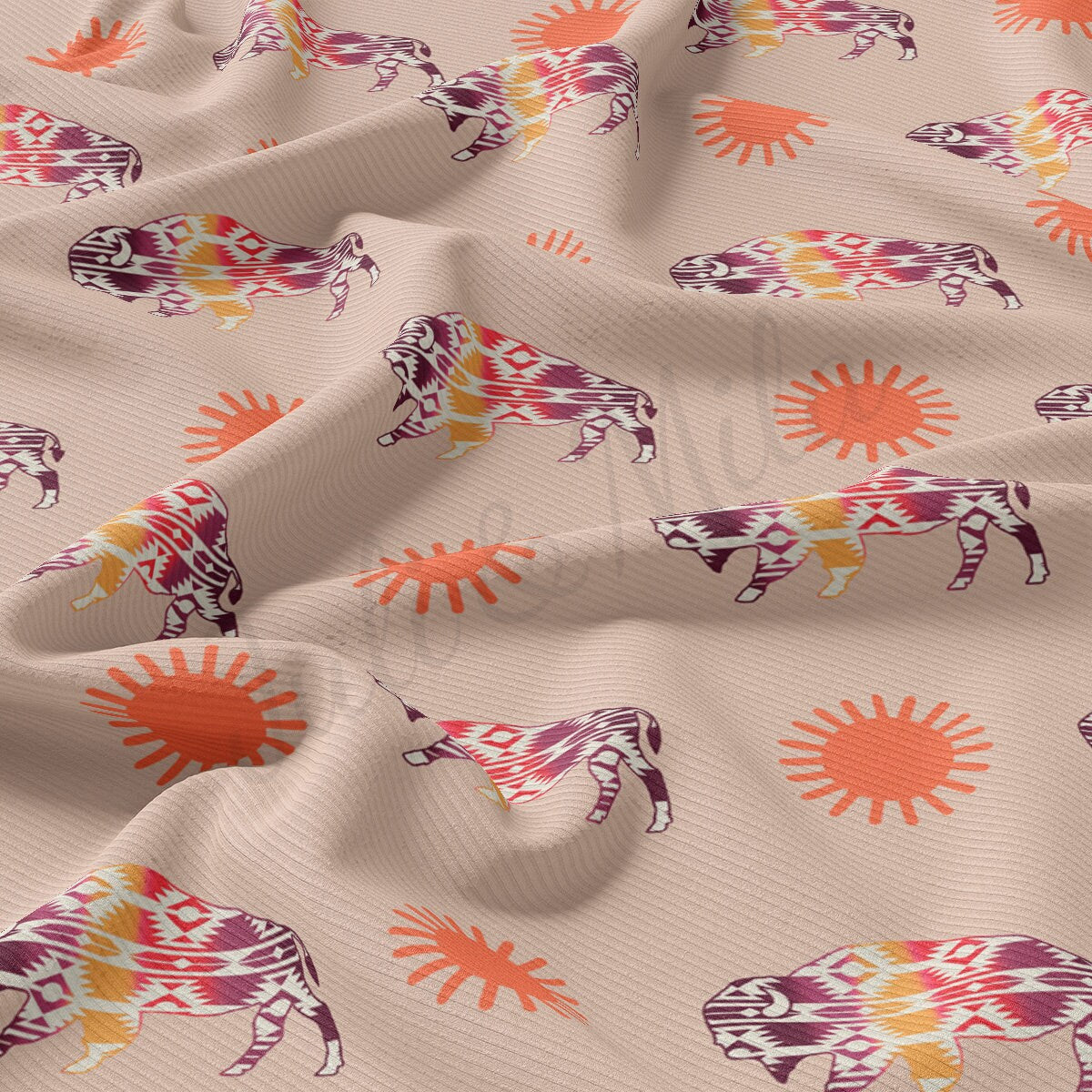 Western Rib Knit Fabric by the Yard Ribbed Jersey Stretchy Soft Polyester Stretch Fabric 1 Yard RBK2071