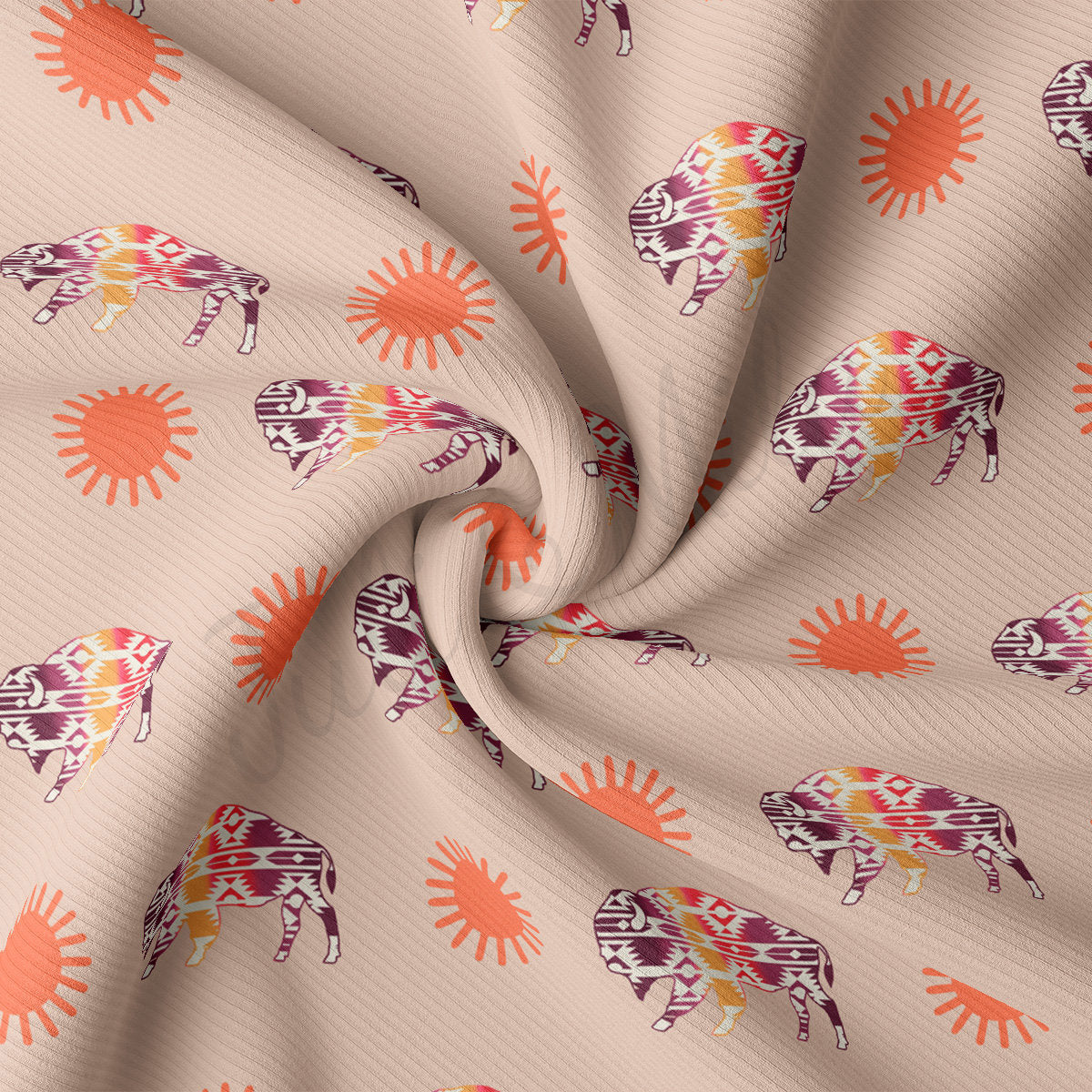 Western Rib Knit Fabric by the Yard Ribbed Jersey Stretchy Soft Polyester Stretch Fabric 1 Yard RBK2071