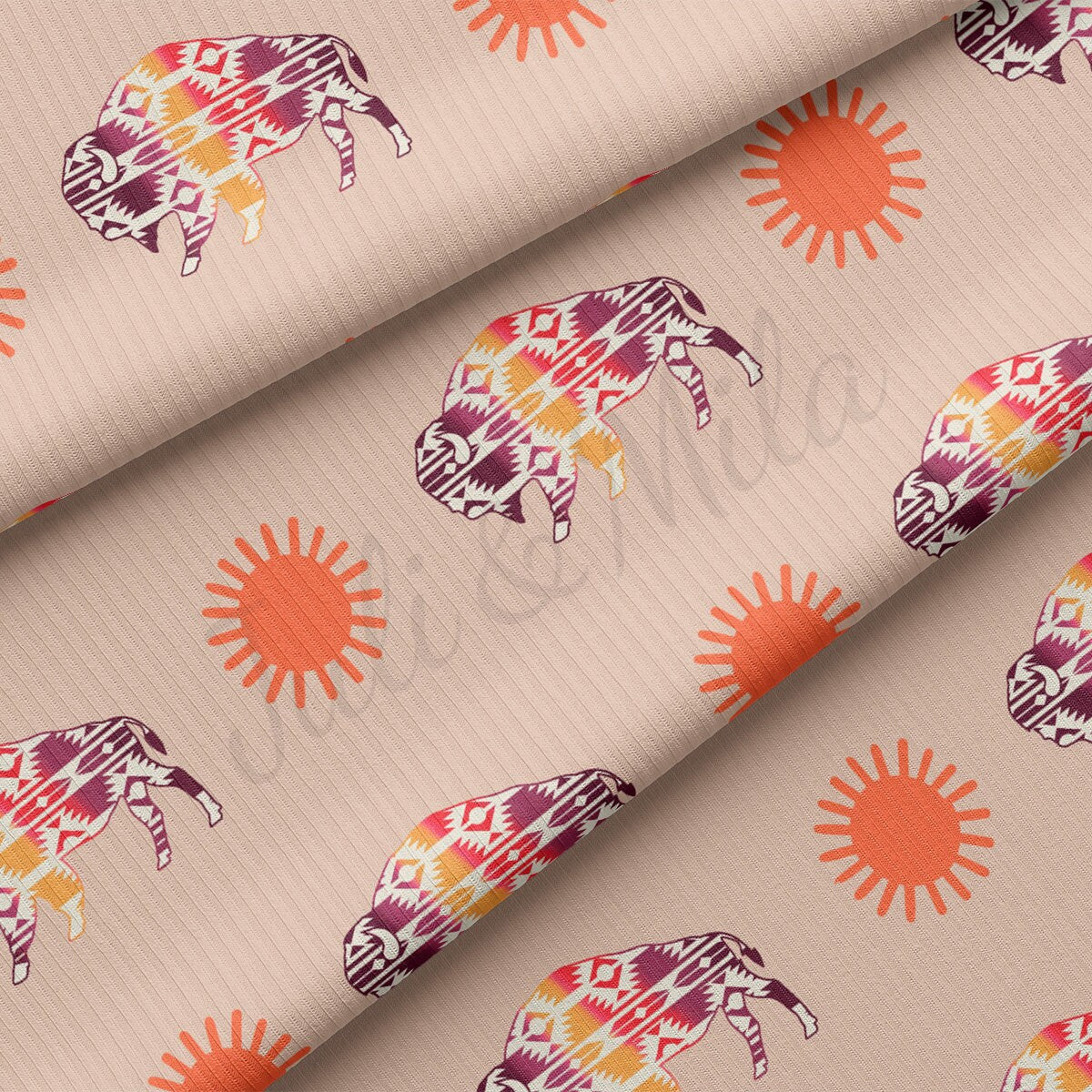Western Rib Knit Fabric by the Yard Ribbed Jersey Stretchy Soft Polyester Stretch Fabric 1 Yard RBK2071