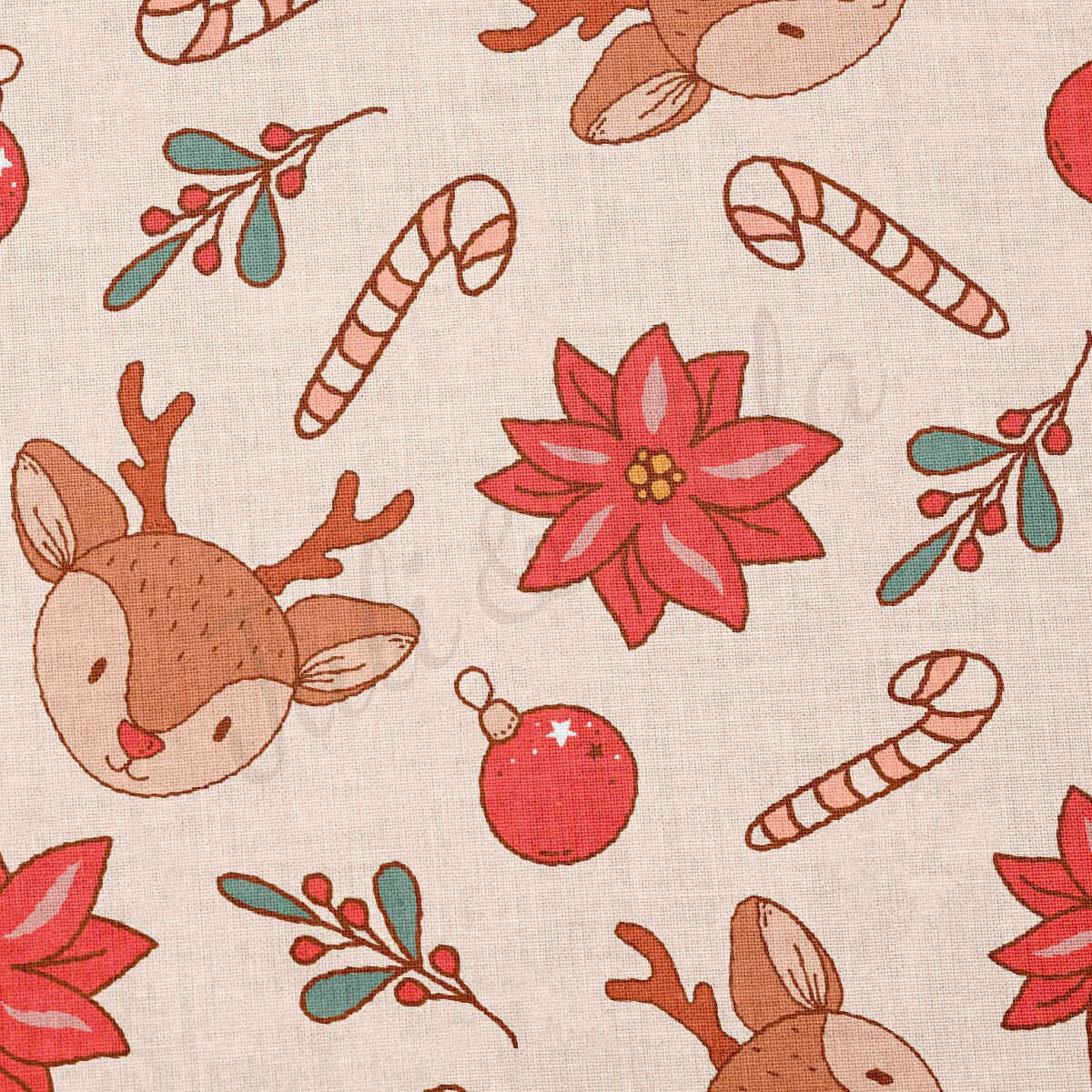 100% Cotton Fabric By the Yard Printed in USA Cotton Sateen - Cotton CNT2061 Christmas
