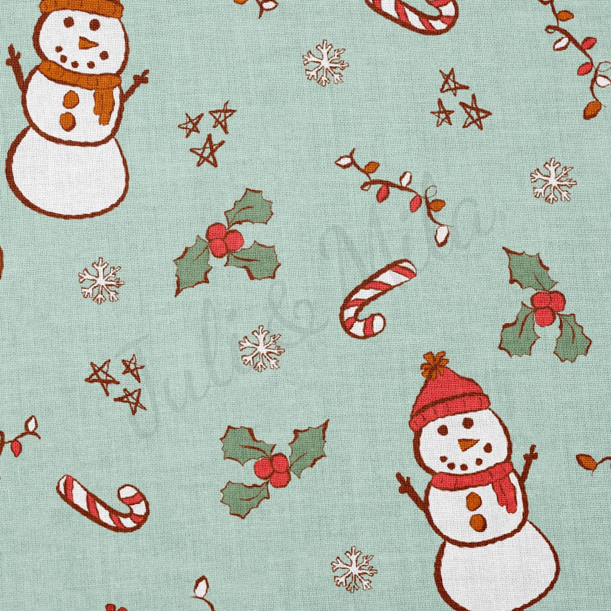 100% Cotton Fabric By the Yard Printed in USA Cotton Sateen - Cotton CNT2065 Christmas