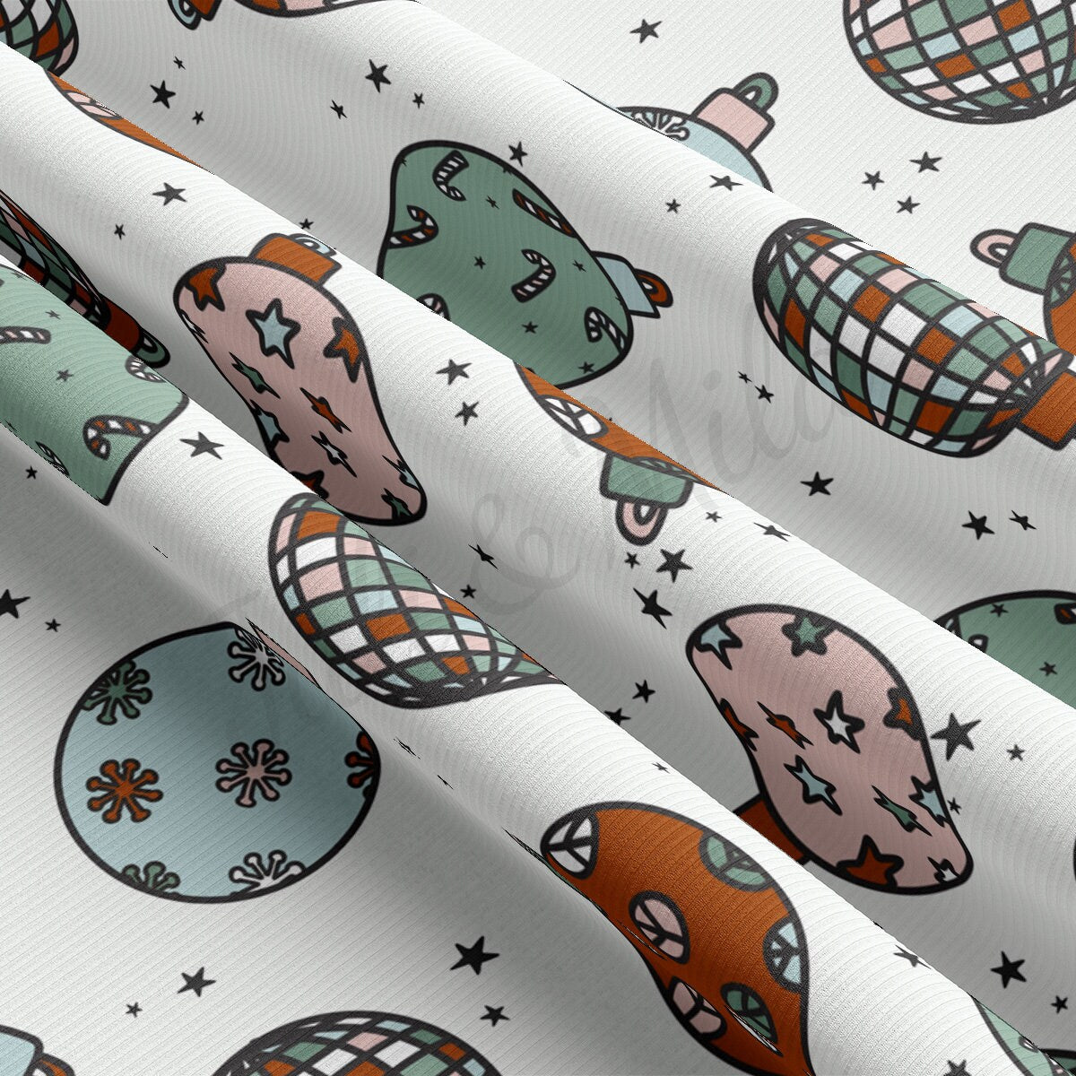 Christmas Rib Knit Fabric by the Yard Ribbed Jersey Stretchy Soft Polyester Stretch Fabric 1 Yard RBK2017