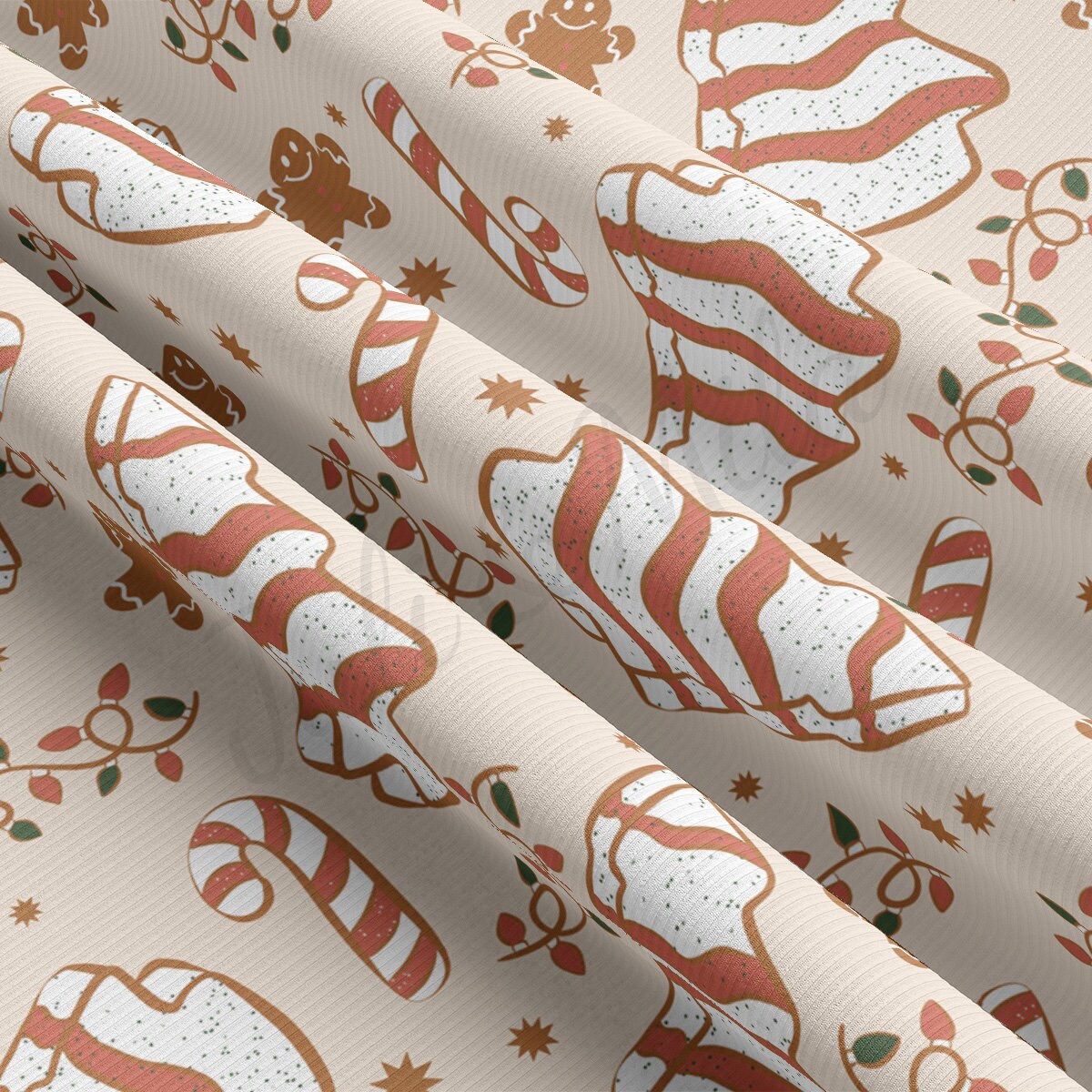 Christmas Rib Knit Fabric by the Yard Ribbed Jersey Stretchy Soft Polyester Stretch Fabric 1 Yard RBK2019