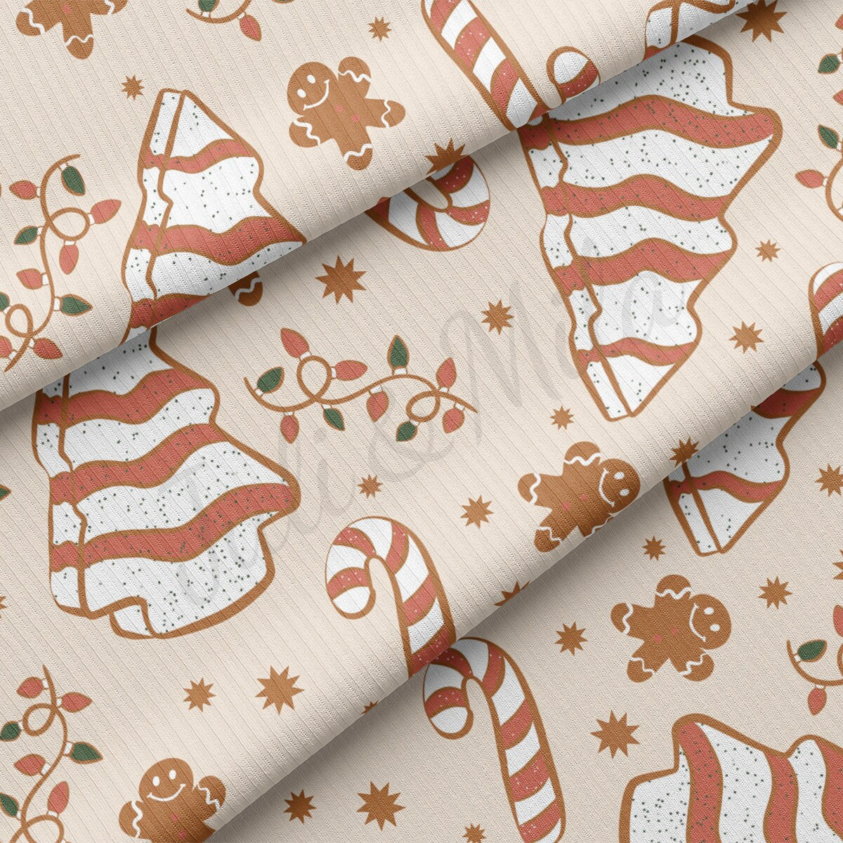 Christmas Rib Knit Fabric by the Yard Ribbed Jersey Stretchy Soft Polyester Stretch Fabric 1 Yard RBK2019