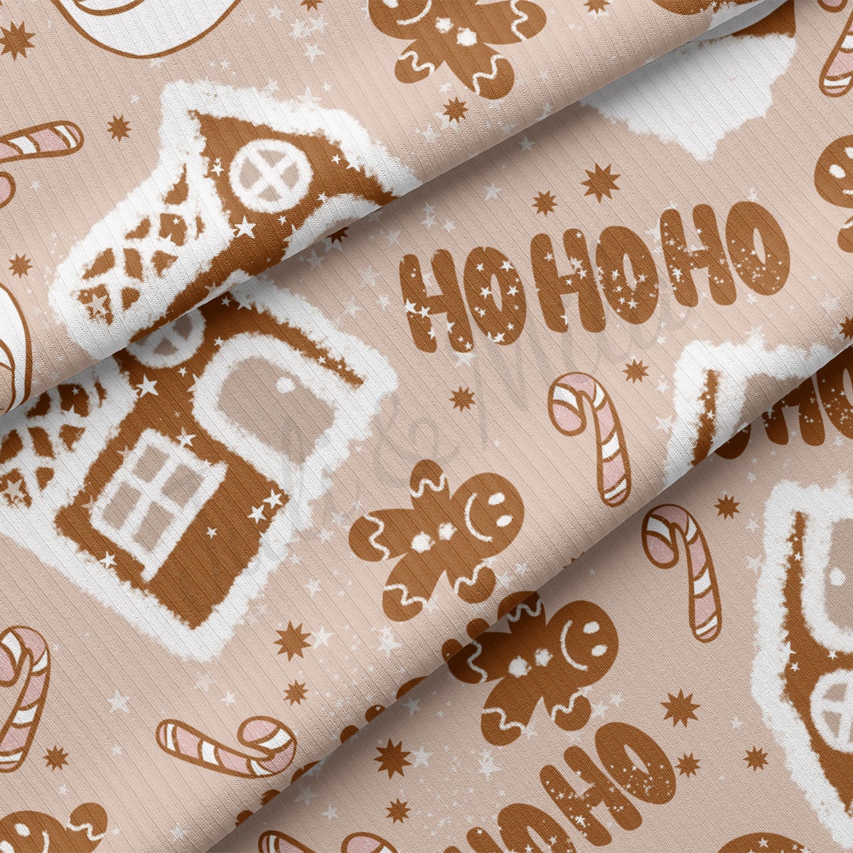 Christmas Rib Knit Fabric by the Yard Ribbed Jersey Stretchy Soft Polyester Stretch Fabric 1 Yard RBK2047
