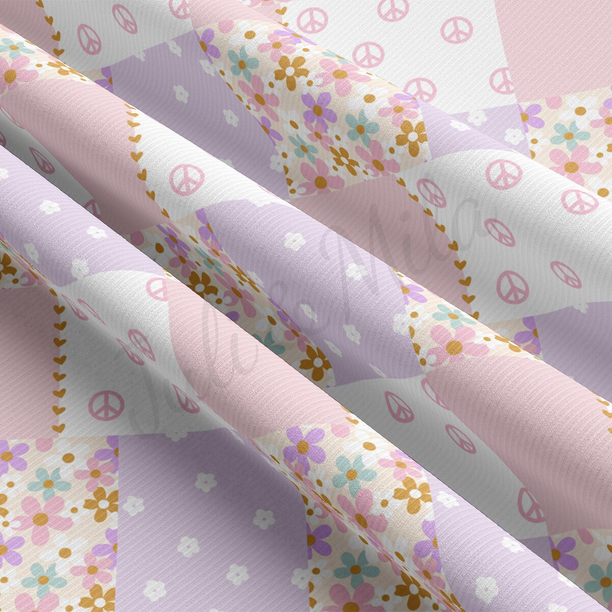 Easter Rib Knit Fabric by the Yard Ribbed Jersey Stretchy Soft Polyester Stretch Fabric 1 Yard RBK2049