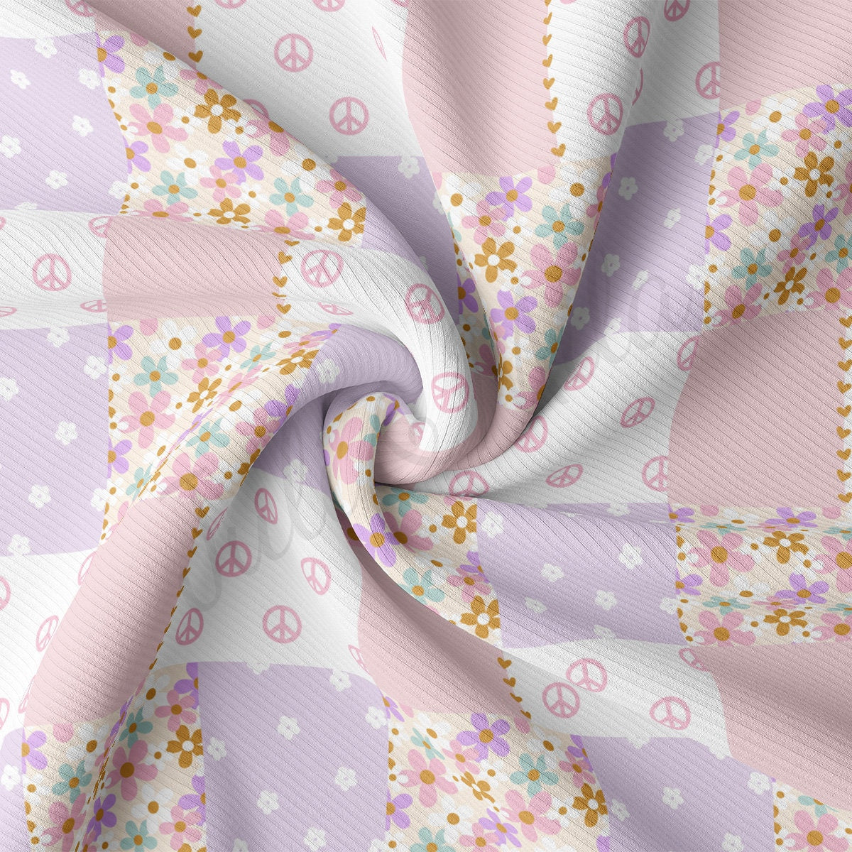 Easter Rib Knit Fabric by the Yard Ribbed Jersey Stretchy Soft Polyester Stretch Fabric 1 Yard RBK2049