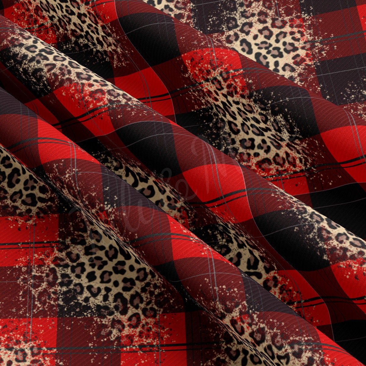 Christmas Rib Knit Fabric by the Yard Ribbed Jersey Stretchy Soft Polyester Stretch Fabric 1 Yard RBK2058