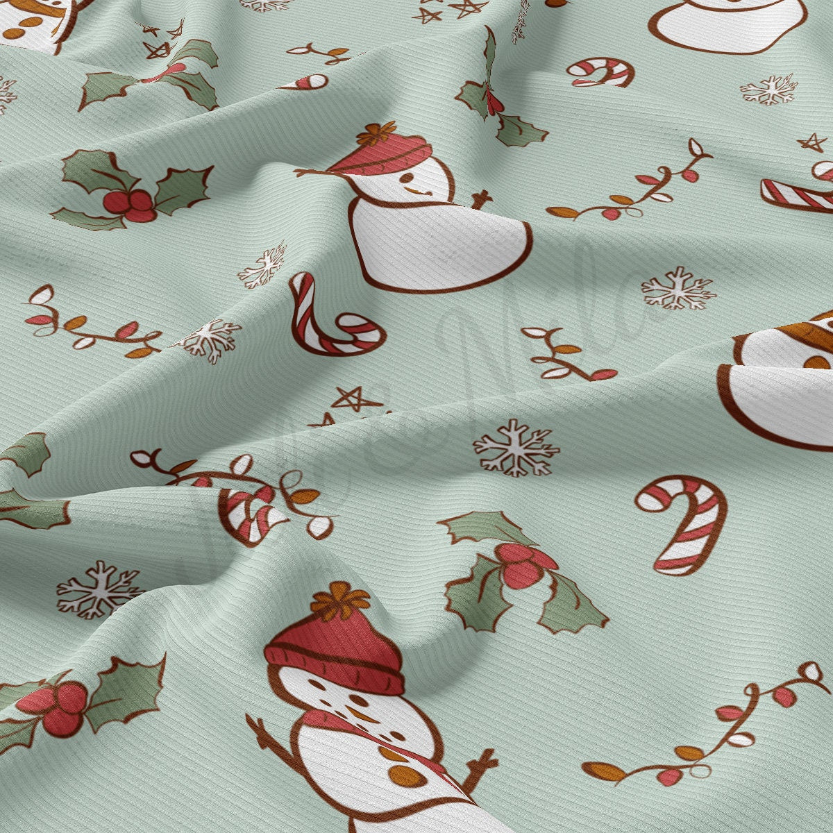 Christmas Rib Knit Fabric by the Yard Ribbed Jersey Stretchy Soft Polyester Stretch Fabric 1 Yard RBK2065