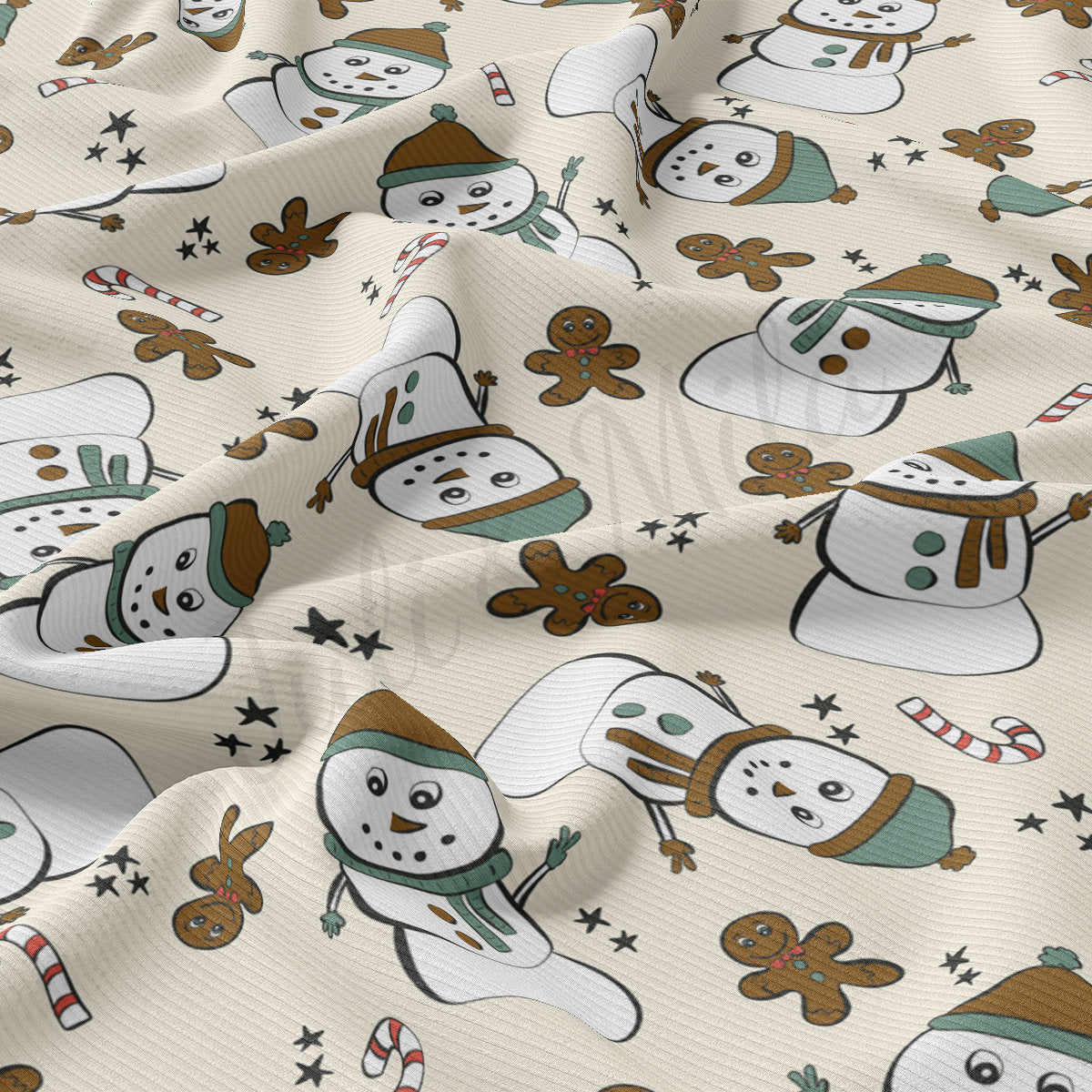 Christmas Rib Knit Fabric by the Yard Ribbed Jersey Stretchy Soft Polyester Stretch Fabric 1 Yard RBK2066
