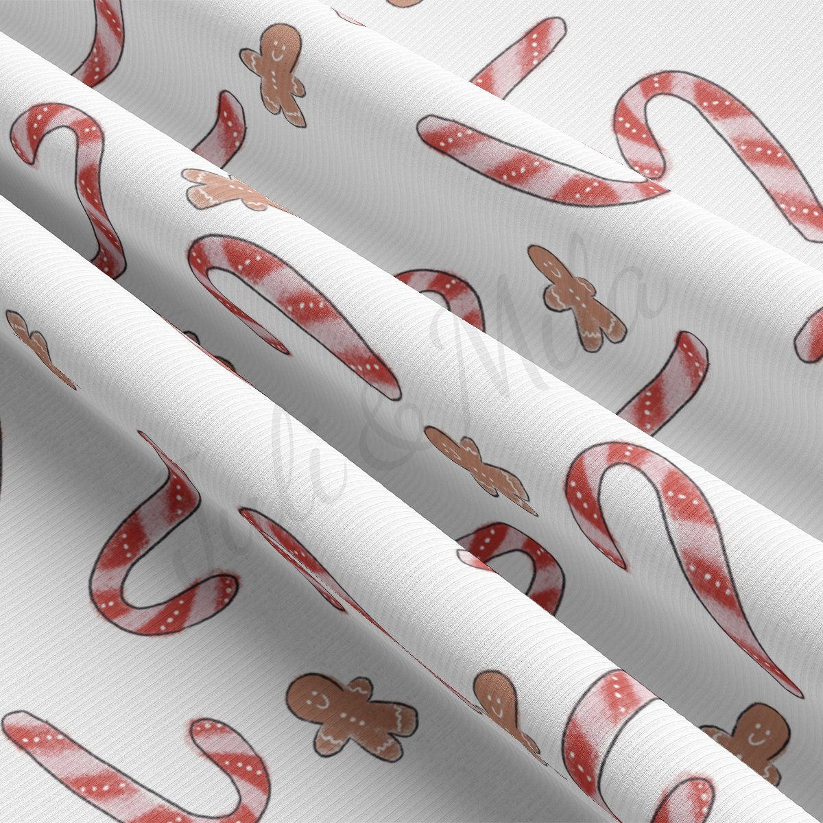 Rib Knit Fabric by the Yard Ribbed Jersey Stretchy Soft Polyester Stretch Fabric 1 Yard RBK2088 Christmas
