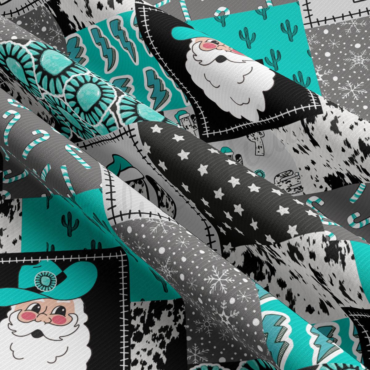 Rib Knit Fabric by the Yard Ribbed Jersey Stretchy Soft Polyester Stretch Fabric 1 Yard RBK2096 Christmas