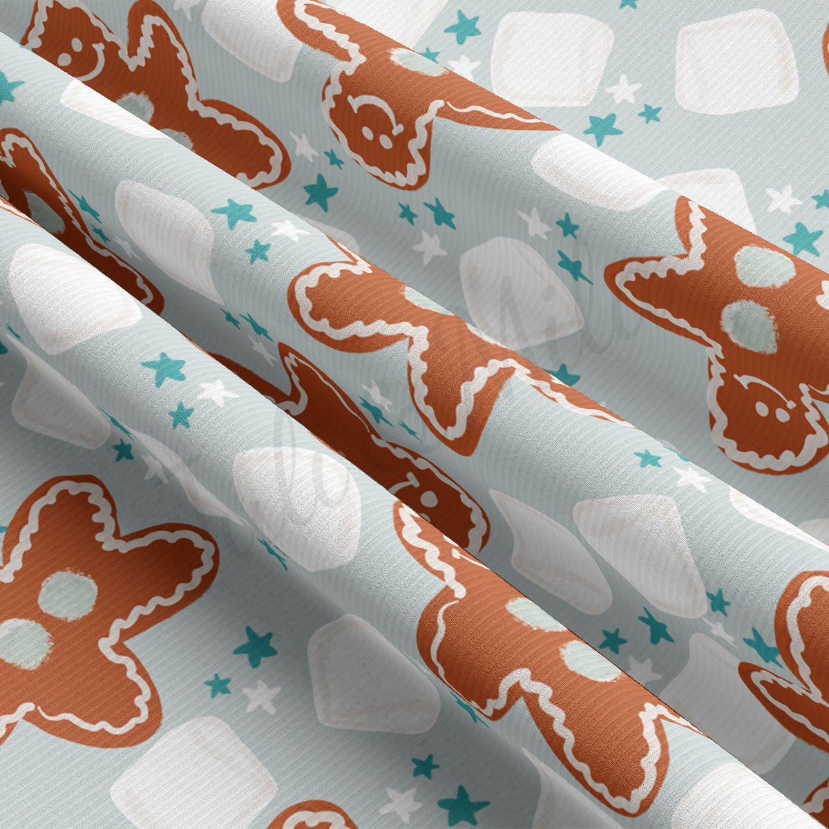 Rib Knit Fabric by the Yard Ribbed Jersey Stretchy Soft Polyester Stretch Fabric 1 Yard RBK2116 Christmas