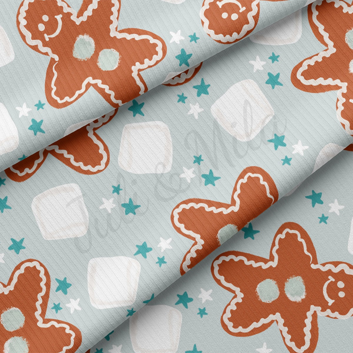 Rib Knit Fabric by the Yard Ribbed Jersey Stretchy Soft Polyester Stretch Fabric 1 Yard RBK2116 Christmas