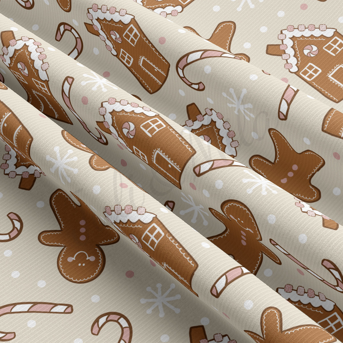 Rib Knit Fabric by the Yard Ribbed Jersey Stretchy Soft Polyester Stretch Fabric 1 Yard RBK2117 Christmas