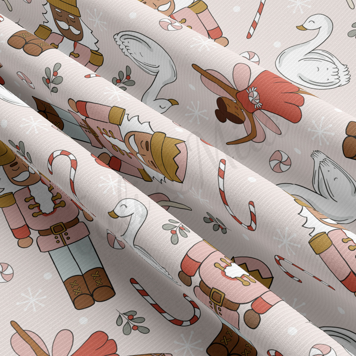 Rib Knit Fabric by the Yard Ribbed Jersey Stretchy Soft Polyester Stretch Fabric 1 Yard RBK2134 Christmas