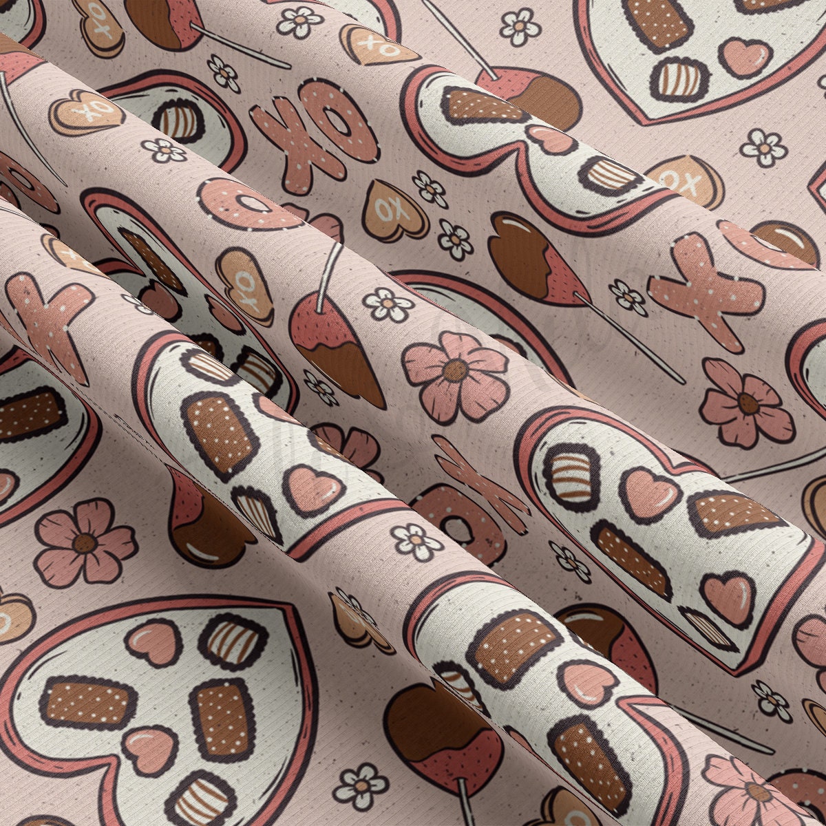 Rib Knit Fabric RBK2155 Valentine's Day