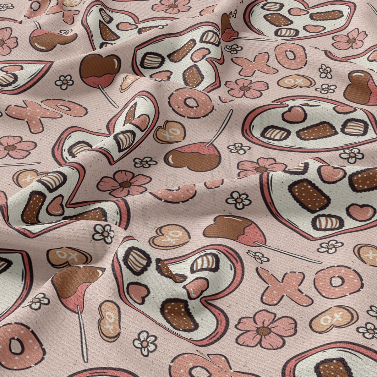 Rib Knit Fabric RBK2155 Valentine's Day