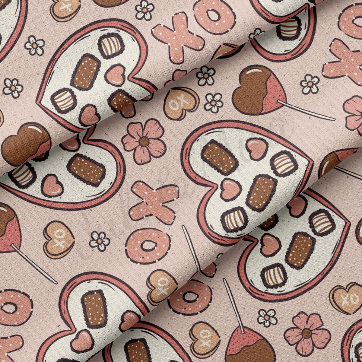 Rib Knit Fabric RBK2155 Valentine's Day