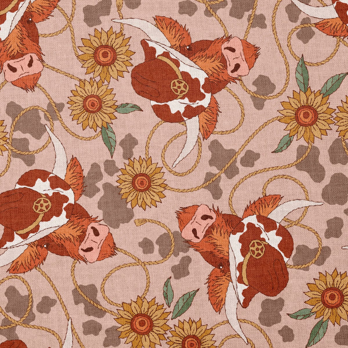 100% Cotton Fabric CTN2173 Boho Western